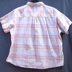 316. Adrian Delafiield Plaid button down shirt for women